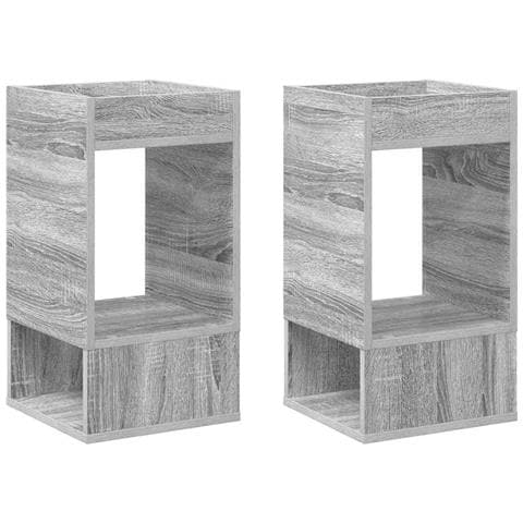 Tavolino 2 pcs Grigio Sonoma 30 x 30 x 56 cm Legno multistrato - Foto 1