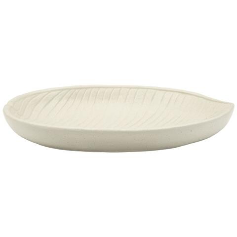 Vassoio Stons In Resina Crema Con Incisione A Foglia 33x29 Cm - Foto 2