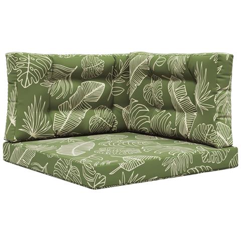 Cuscino per divano da esterno 3 pcs Design a foglia Poliestere - Foto 1