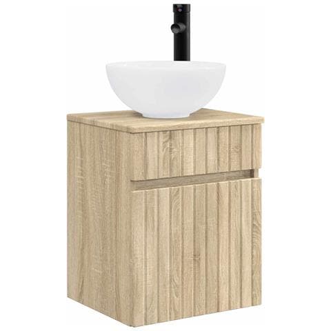 Mobile lavabo da parete Rovere Sonoma 39 x 35 x 63 cm - Foto 1