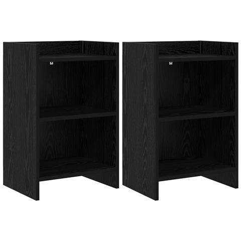 Comodini 2 pcs Rovere Nero 40 x 30 x 60 cm Legno ingegnerizzato - Foto 1