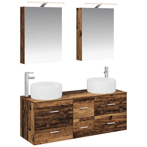 Set di mobili per il bagno 5 pcs Legno antico - Foto 1