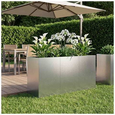 Vaso da giardino Argento 120 x 40 x 60 cm Acciaio zincato - Foto 2