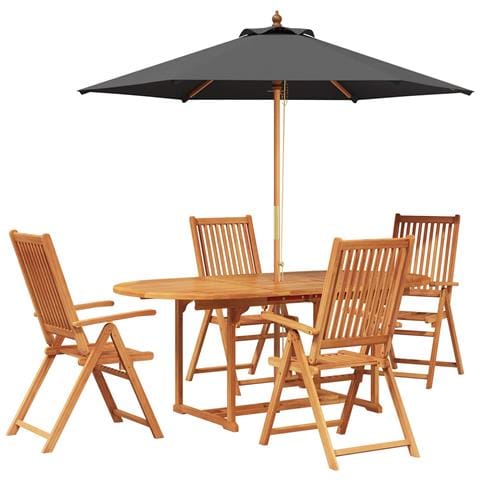 Set da pranzo da esterno con ombrellone 6 pz - Foto 1