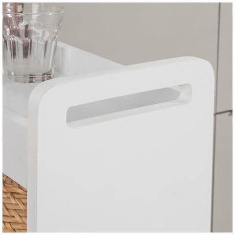 Carrellino Salvaspazio Cucina O Bagno, Con 4 Ripiani E Route, Larghezza 18cm, nsr01-w - Foto 8