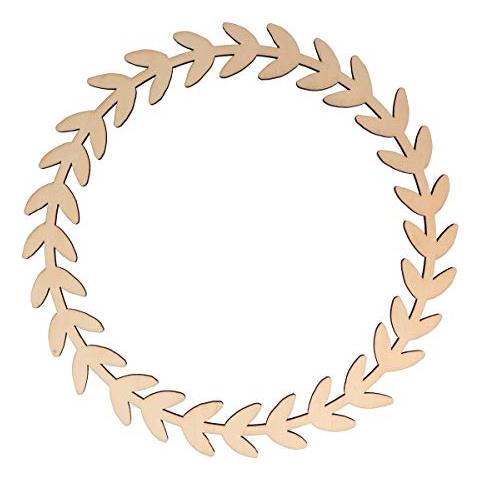 Sagoma In Legno Ø 34 Cm - Corona Di Foglie - Foto 1