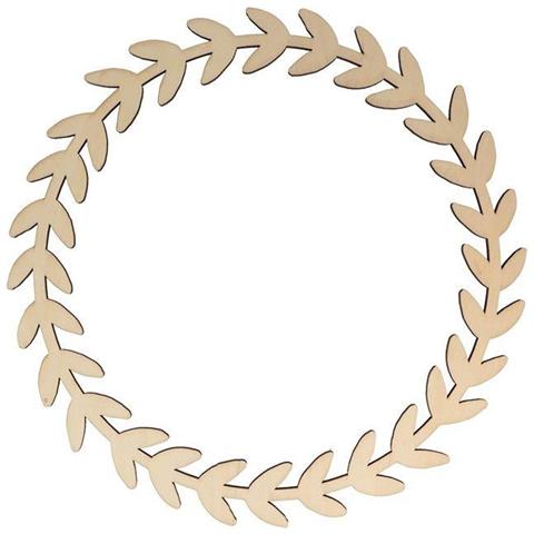 Sagoma In Legno Ø 34 Cm - Corona Di Foglie - Foto 2