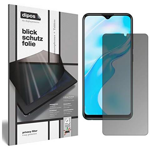 Pellicola Protettiva Privacy 4 Modi Dipos Per Oppo A11 - Anti-Sguardo, Anti-Graffio, Made In Germany, Taglio Laser