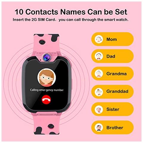 Orologi Intelligenti Per Bambini, Orologio Intelligente Per Bambini Orologio Con Fotocamera Sos, Regalo Per Fotocamera Per Telefonate, Giochi, Registratore, Regalo Di Compleanno Con Sveglia - Foto 2
