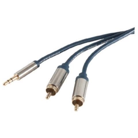 Sp30833-slim Audio-kabel 3 M 3.5mm 2 X Rca Blau - Chrom (sp30833-slim) - Foto 1