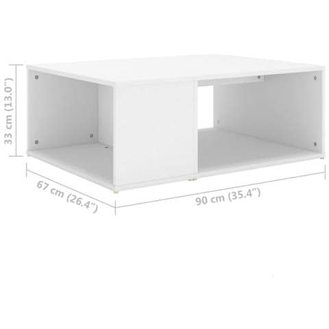 Tavolino da Salotto Bianco 90x67x33 cm in Legno Multistrato - Foto 5