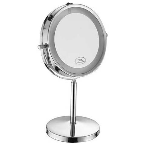 V-tac Vt-7572 Lampada Specchio Ingrandimento 1x - 3x Con Luce Led Integrata 3w Bianco Freddo 6400k Da Tavolo Orientabile Colore Grigio Cromato - Sku 6629 - Foto 1