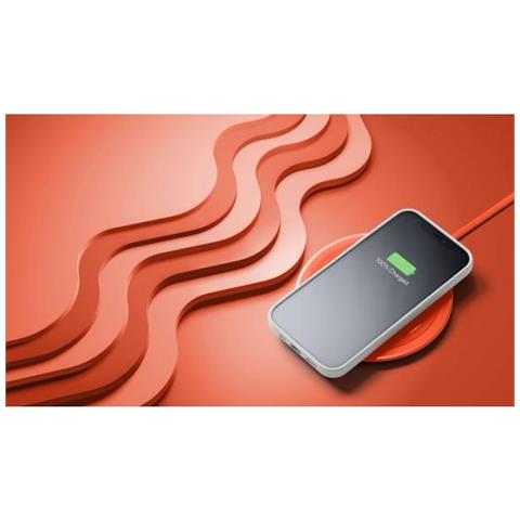Cellularline Neon Wireless Charger - Apple, Samsung And Other Wireless Smartphones Base Colorata Di Ricarica Wireless Arancio - Foto 2