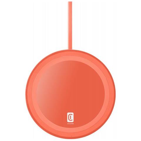Cellularline Neon Wireless Charger - Apple, Samsung And Other Wireless Smartphones Base Colorata Di Ricarica Wireless Arancio - Foto 3