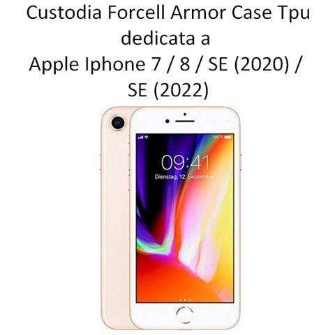 Forcell Custodia Armor Case Tpu Cover Per Apple Iphone 7 - 8 - Se (2020) - Se (2022) Black - Foto 2