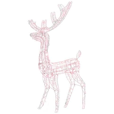 Decorazione Natalizia Acrilico Renna 140 LED 120cm Bianco Caldo - Foto 1