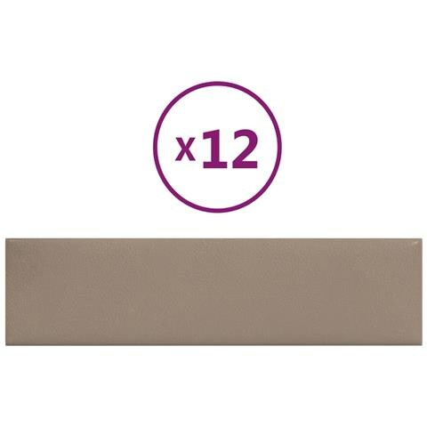 Pannelli Murali 12 Pz Cappuccino 60x15 Cm Similpelle 1,08 M - Foto 1
