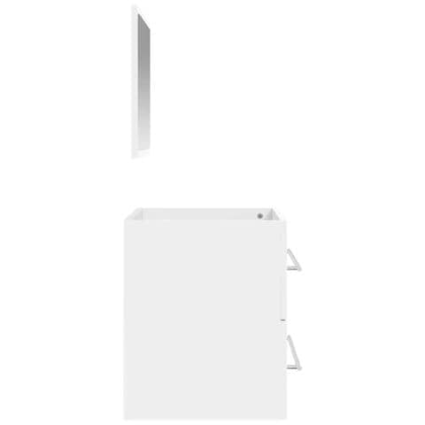 Mobile Da Bagno Con Specchio Bianco In Legno Multistrato - Foto 10