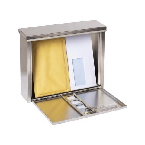 Chance E7107 Cassetta Postale In Acciaio Inossidabile, Formato M, Cassetta Della Posta Con Serratura Coperta E Portanome, Facile De Montare - Foto 3