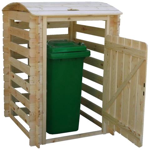 Cassetta Immondizia In Legno Per 1 Bidone, Legno Massello Timbela M606 - Foto 2