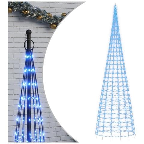 Illuminazione Albero Di Natale Su Pennone 3000led Blu 800cm - Foto 1