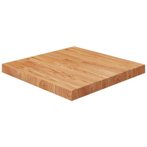 Piano Tavolo Quadrato Marrone Chiaro 50x50x4cm Rovere Trattato - Foto 1