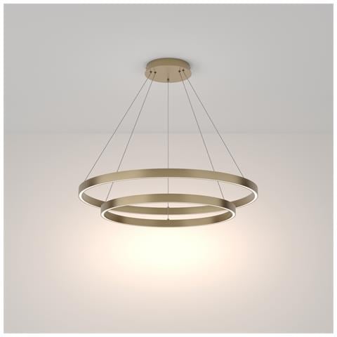 Lampadario A Sospensione Moderno Rim Alluminio Ottone 2 Led 88w - Foto 2