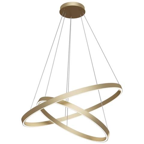 Lampadario A Sospensione Moderno Rim Alluminio Ottone 2 Led 88w - Foto 1