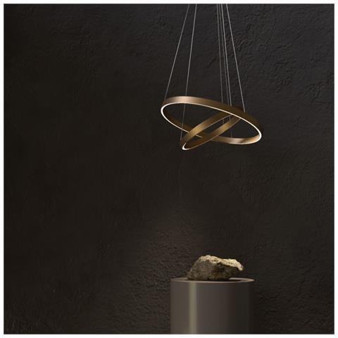 Lampadario A Sospensione Moderno Rim Alluminio Ottone 2 Led 88w - Foto 5