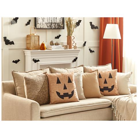 Set Di 2 Cuscini Sebes Velluto 45 X 45 Cm Beige Trama Astratta - Foto 1