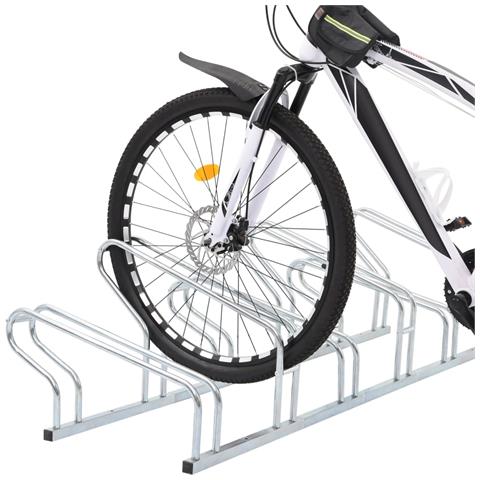 Supporto Per 6 Bici Da Pavimento Autoportante Acciaio Zincato - Foto 2