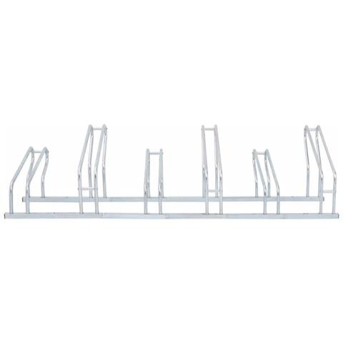 Supporto Per 6 Bici Da Pavimento Autoportante Acciaio Zincato - Foto 3