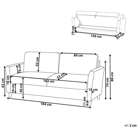 Divano 3 Posti Mare Tessuto Tortora Con Contenitore - Foto 11