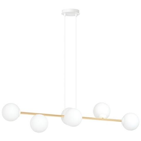 Lampada A Sospensione Gravity - Bianco, Oro - Acciaio Verniciato A Polvere, Vetro - 110x100x29 Cm - Foto 1