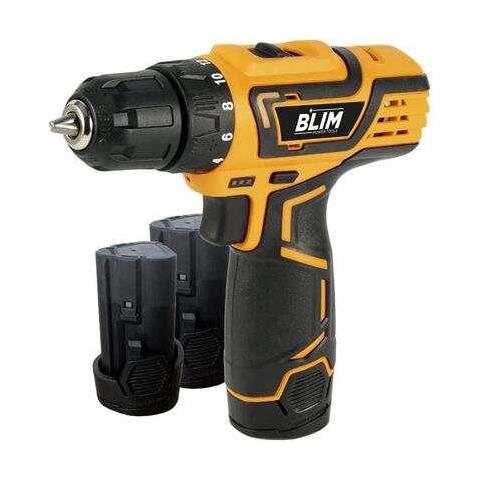 Trapano avvitatore a batteria 12V 2Ah 2 velocità 0-400/0-1500 giri /min Coppia 28 Nm con 2 batterie e valigetta Giallo Nero - Foto 1