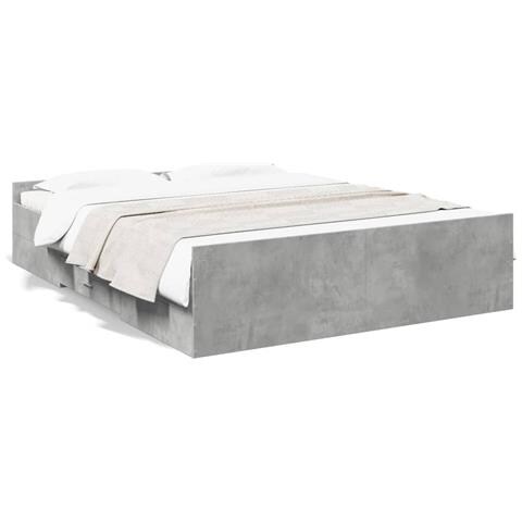 Giroletto Cassetti Grigio Cemento 140x200 Cm Legno Multistrato - Foto 2