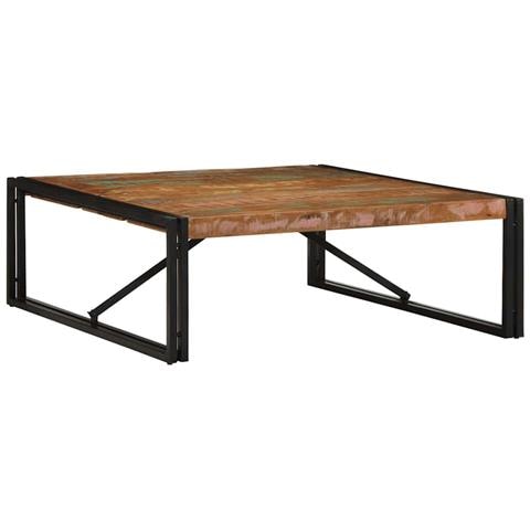 Tavolino Salotto Multicolore 100x100x35 Cm Legno Recupero - Foto 1