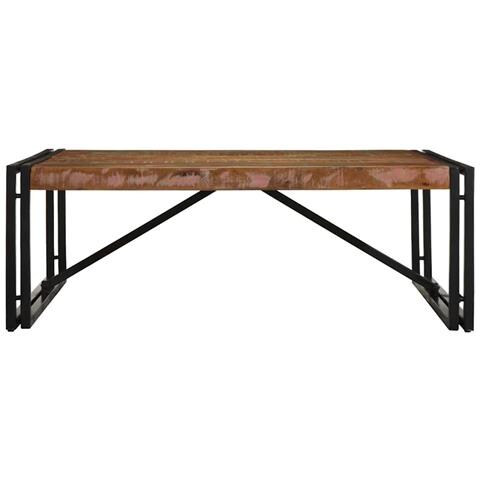 Tavolino Salotto Multicolore 100x100x35 Cm Legno Recupero - Foto 2