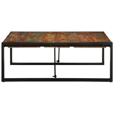 Tavolino Salotto Multicolore 100x100x35 Cm Legno Recupero - Foto 3