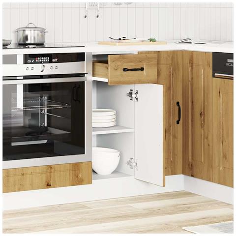 Base Da Cucina Kalmar Rovere Artigianale In Legno Multistrato - Foto 3