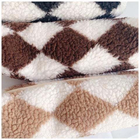 Astuccio A Quadretti In Peluche Khaki - Foto 5