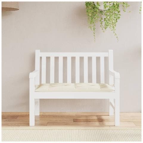 Cuscino Per Panca Da Giardino Crema 100x50x7 Cm Tessuto Oxford - Foto 3