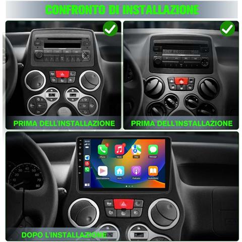 9 Pollici Autoradio Per Fiat Panda 169 (2003-2012) 3 Serie Android 13 Car Radio (2+64gb) Con Carplay Android Auto Gps Bt Comandi Al Volante Fm Rds - Foto 2