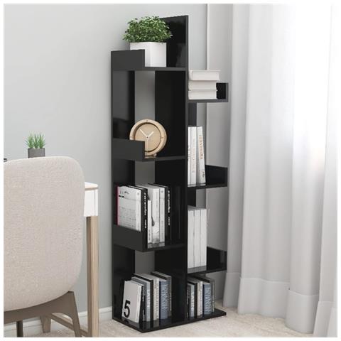 Lusso Casadino - Libreria Nera 48x25,5x140 Cm In Legno Multistrato - Foto 8