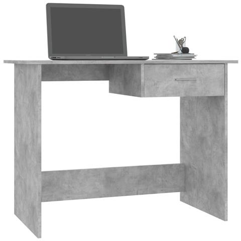 Lusso Casadino - Scrivania Grigio Cemento 100x50x76 Cm In Legno Multistrato - Foto 2