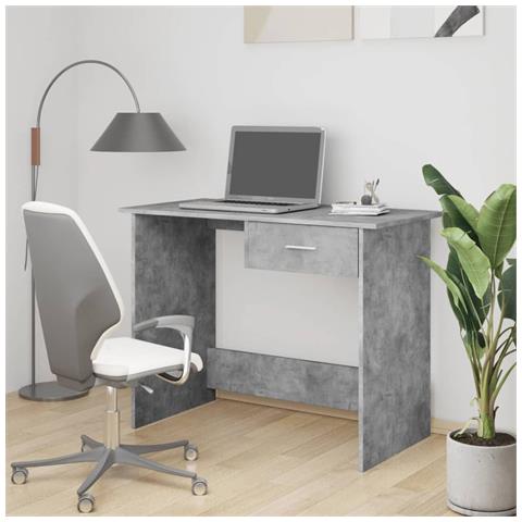 Lusso Casadino - Scrivania Grigio Cemento 100x50x76 Cm In Legno Multistrato - Foto 7