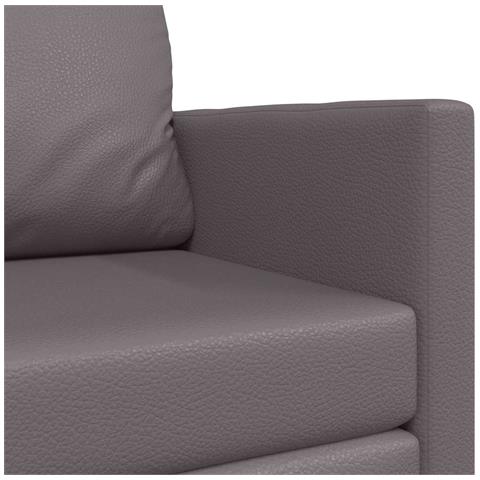 Divano Letto da Pavimento 2 in 1 Grigio 124x71x78 cm Pelle Sintetica - Foto 9