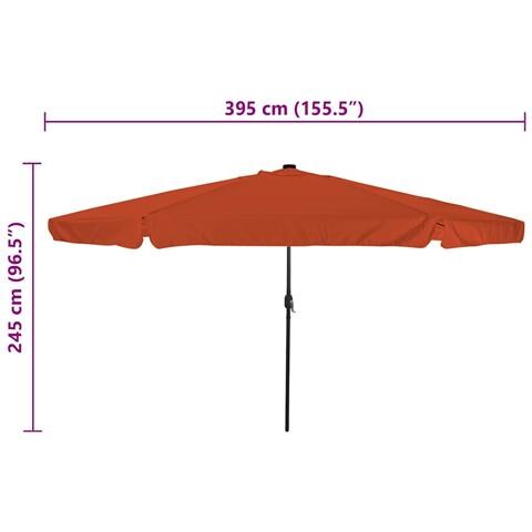 Parasol da Giardino  con Luci LED ø395x245 cm Terracotta - Foto 8