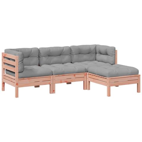 Set Divani Giardino 4 pz Cuscini Legno Massello Abete Douglas - Foto 1
