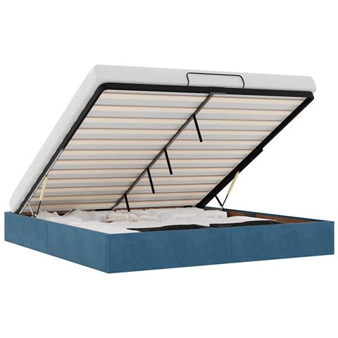 Struttura Letto Pouf senza Materasso 200x200 cm in Velluto - Foto 1